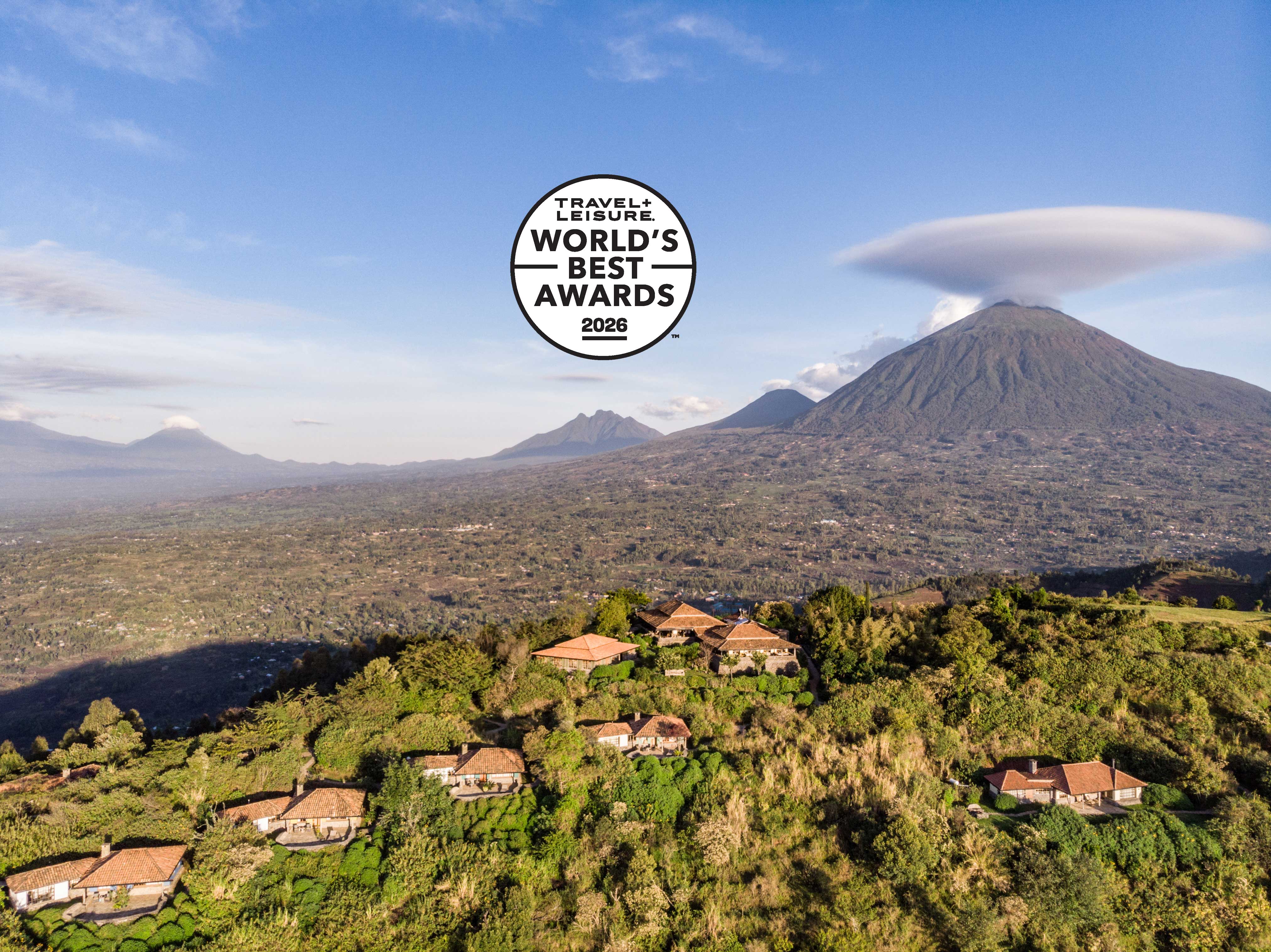 Virunga Lodge in 10 Best Africa Safari Lodges in Travel + Leisure 2026 Awards